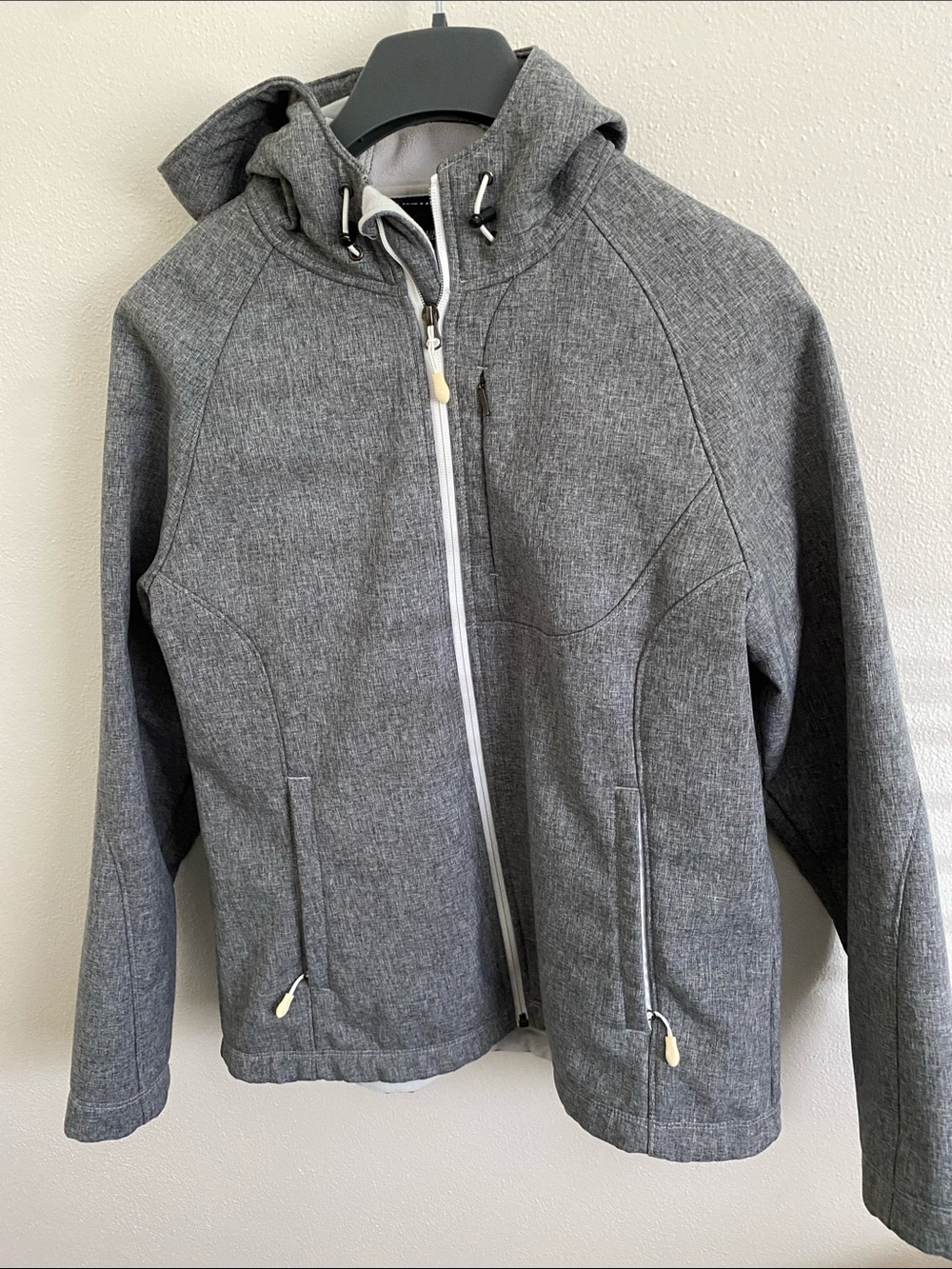 Kirkland Signature Heather Gray Hooded Zip Jacket